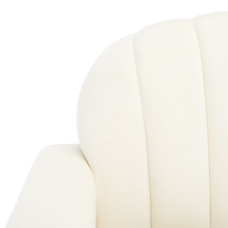 Chaise capitonnée Olly Channel, Crème