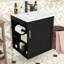 Meuble-lavabo mural avec lavabo en céramique, rangement caché, tablette ouverte et porte-papier hygiénique-670583552