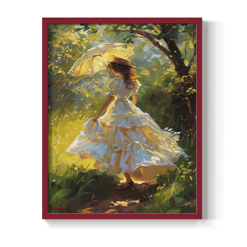 «WOMEN Series DCCDXC III», reproduction encadrée - bois massif, H 15 po x l 12 po, Rouge