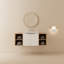 Meuble-lavabo mural 48 po avec lavabo, portes, 2 tablettes, style fabuleux blanc 48 po, fixation facile