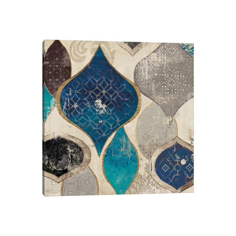Blue Motif I 1 Piece Wrapped Canvas Wall Art, 93.98 cm H x 93.98 cm W x 3.175 cm D