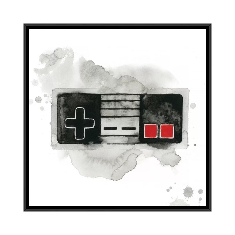 « Gamer I » par Grace Popp-impression d’art graphique, Pas de tapis, H 37 po x l 37 po x P 1,5 po, Toile avec cadre noir