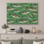 «Green Bass School Fish», reproduction d'art sur toile encadrée, impression sur toile-132153774-132153771