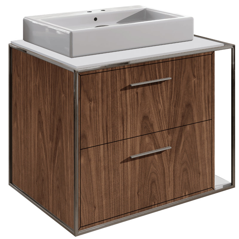 Aquagrande 18.5'' L Bathroom Sink, 2 Hole - 4" Centers