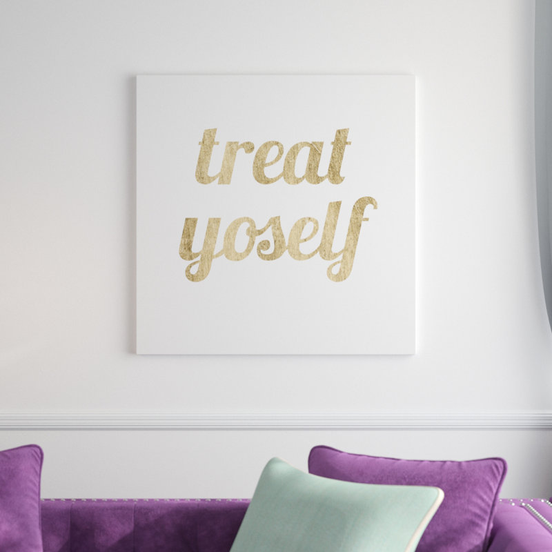 Golden Quote IX 1 Piece Wrapped Canvas Wall Art, 30cm H x 30cm W