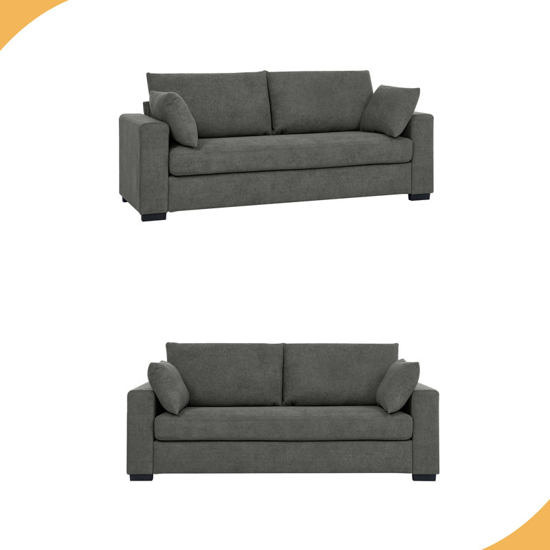 Upholstered Sofa with Toss Pillows,Sturdy Structure