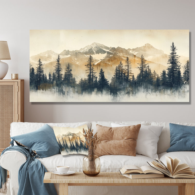 Timber and Peaks Mountain Simplicity In Winter I - Décoration murale en métal, H 28 po x l 60 po