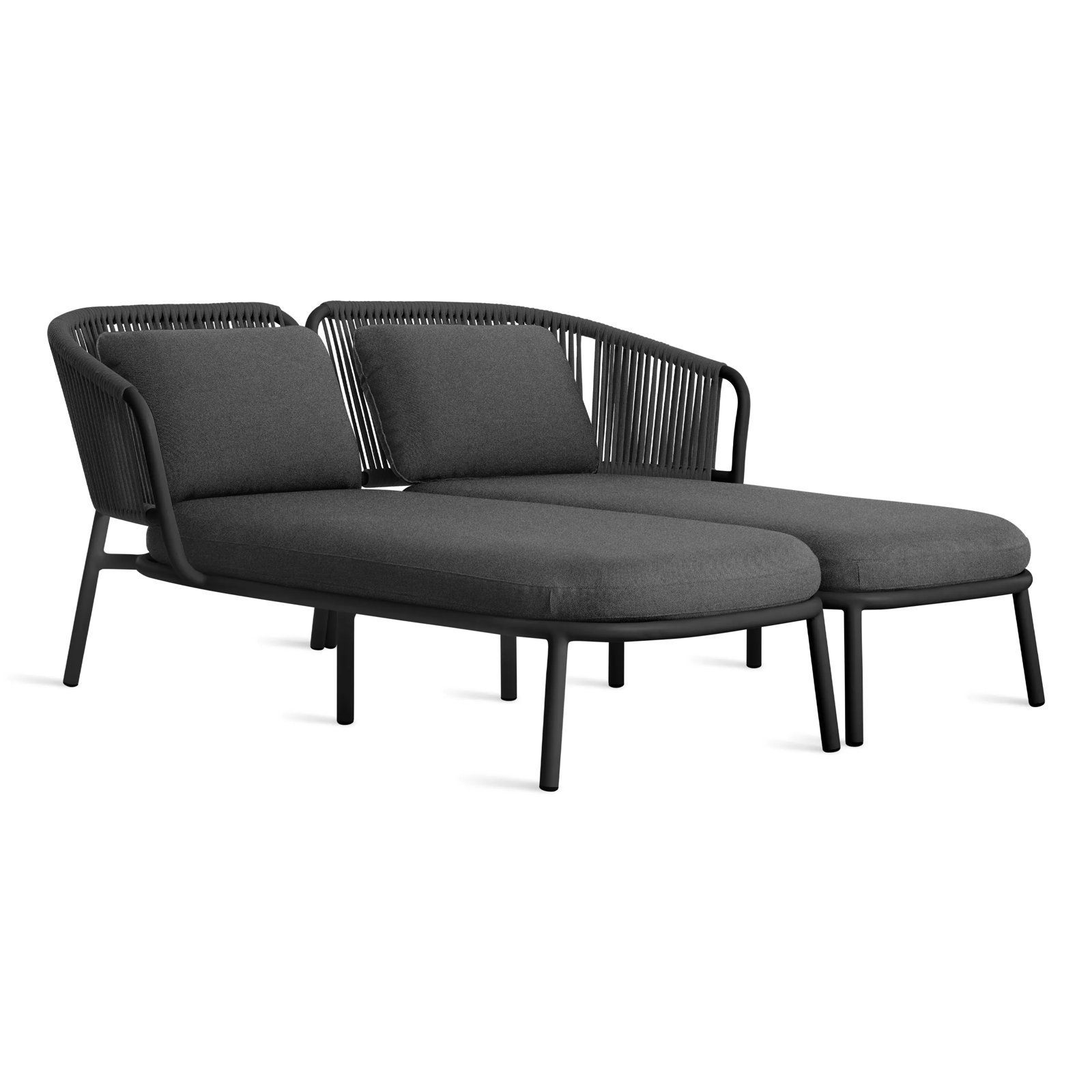 Mate 65'' Outdoor Metal Double Chaise, Toohey Charcoal