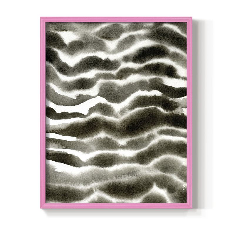 Jungle Stripe I, reproduction encadrée - bois massif, Rose, H 10 po x l 8 po