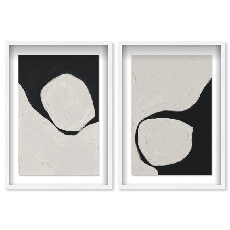 Neutral Balance Set Set by Oliver Gal, 46.5" H x 31.5" W, White Shadowbox