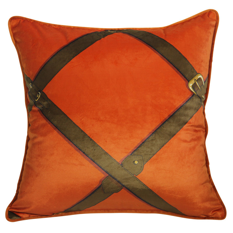 Housse de coussin velours Snedeker, Orange