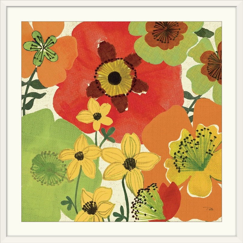 « ii », impression Garden Brights, H 28 x l 28 po x P 1 po, Cadre blanc