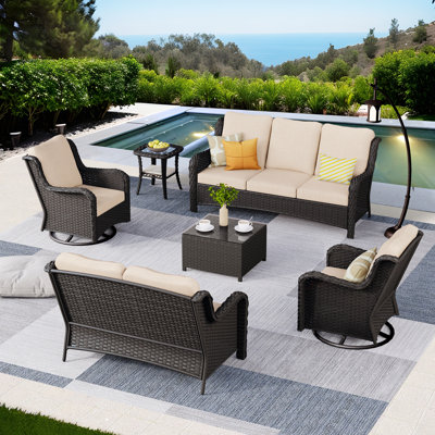 Ilkeston 7 - Person Outdoor Seating Group with Cushions