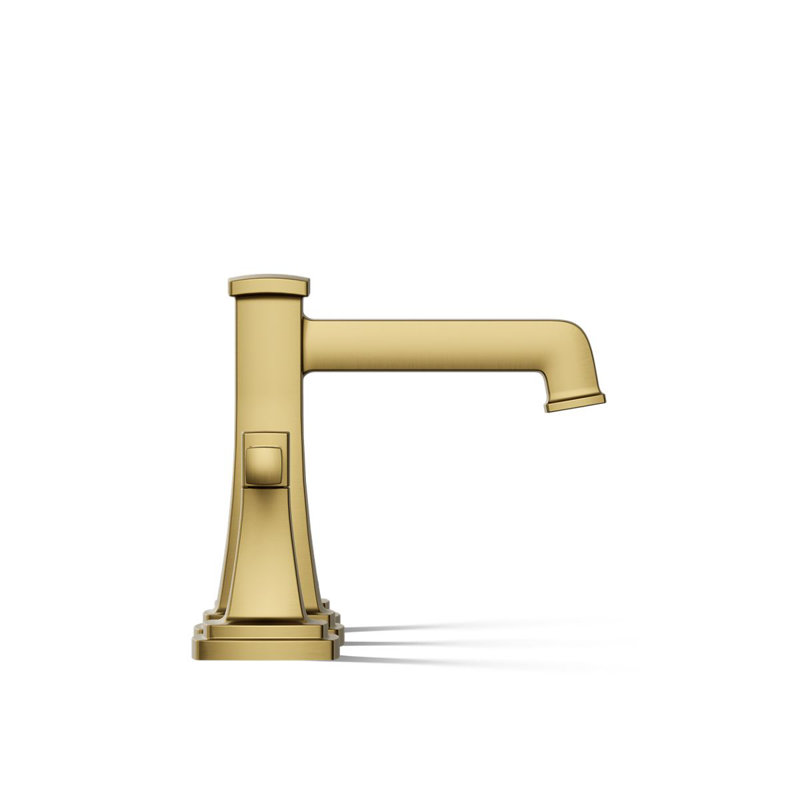 Riff Widespread Bathroom Sink Faucet, Vibrant Brushed Moderne Brass, 0.5 GPM