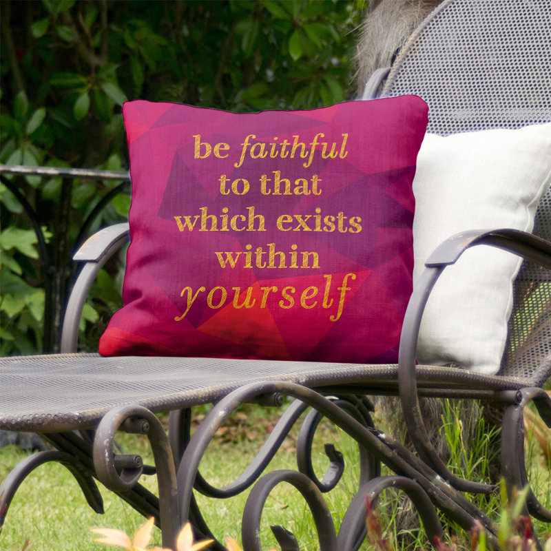 Coussin décoratif d’intérieur/d’extérieur fidèle, 20 po x 20 po, Rubellite / or