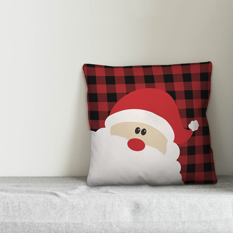 Coussin décoratif père Noël, 18 po x 18 po, Housse de coussin seulement - Insert