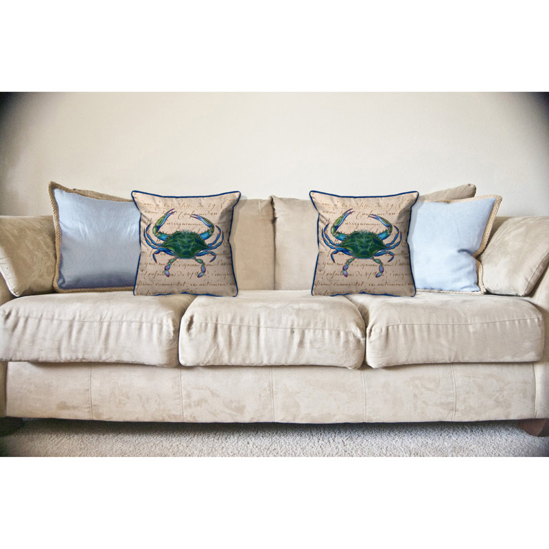 Male Crab Outdoor Reversible Throw Pillow, Large