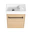 Meuble-lavabo mural flottant de 16 pouces avec lavabo en céramique et armoire à fermeture en douceur, parfait pour les petites salles de bain
