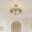 Plafonnier semi-encastré de style américain, luminaire à intensité variable en verre laiton 4 lumières pour salon chambre à coucher