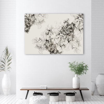 Vintage Floral Motif 1 Piece Wall Art on Canvas