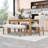 6-Piece Modern Dining Set with Rectangular Table, 4 Upholstered Chairs and Bench-295926070