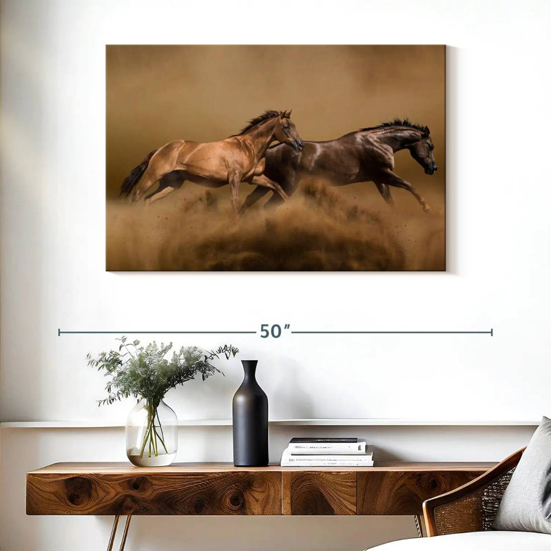 Brampt Sandstorm Wild Horses, 26" H x 39" W