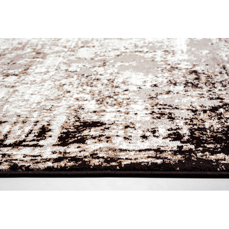 Abstract Area Rug, Brown, Rectangle 120 x 170 cm
