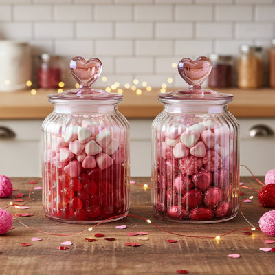 10 Strawberry Street Ombre Heart Canister, Pink