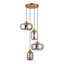Equinox, 4 Light, 19 Inch, Smoke Grey/Brass, Glass/Iron Pendant