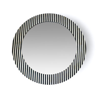 Miroir à rayures noires et blanches
