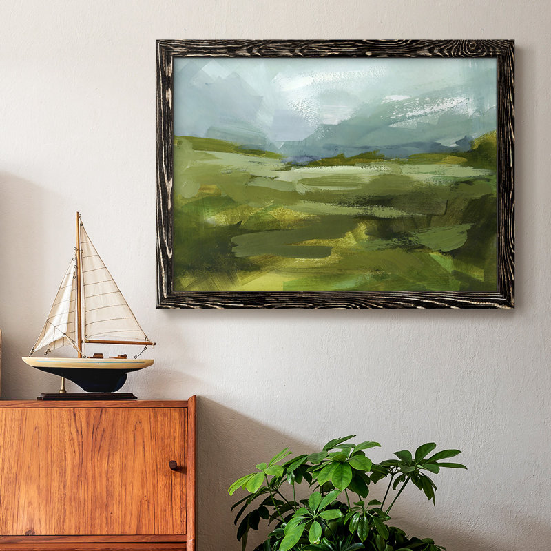 Emerald View II, reproduction d'art sur toile, Cadre noir, H 14 po x l 20 po x P 1,5 po