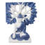 Figurine de Bouddha méditant avec arbre de vie bleu et blanc Gautama Bouddha H 9,5 po