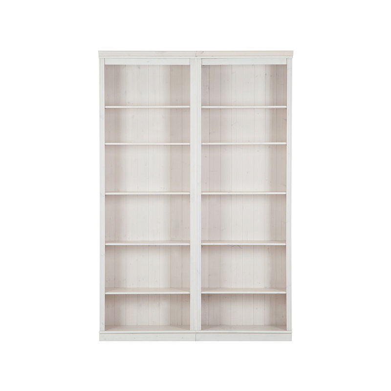 Demetricia 223cm H x 148cm W Library Bookcase, White