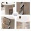 Bureau blanc à 4 tiroirs en pierre blanche + bois massif + bois manufacturé + cuir-109771883