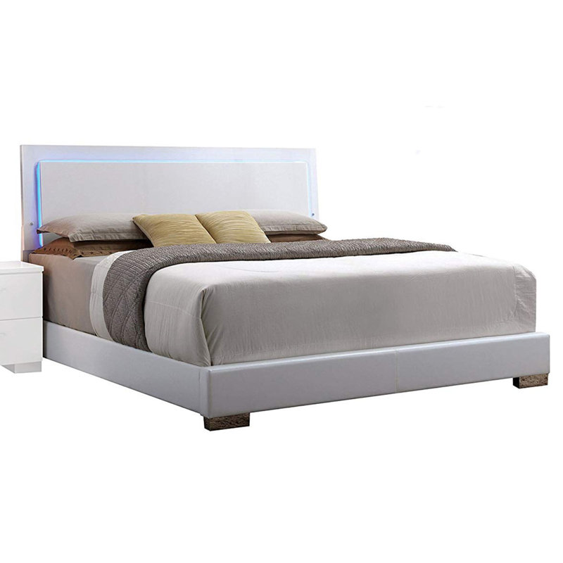 Morfaw Vegan Leather Platform Bed, Queen
