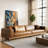 111.81" Modern Mid-Century Sofa With Walnut  Base And Extra Deep Seating - Brown