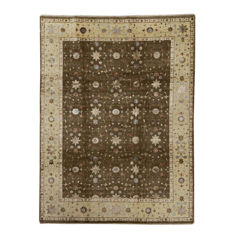 Wool Oriental Area Rug in Gold