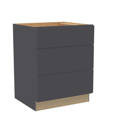 Gallery Express Briar Plywood Assembled 30 in W x 24 in D x 34.5 in H Base Cooktop Kitchen Cabinet with Single False Drawer Front in Onyx