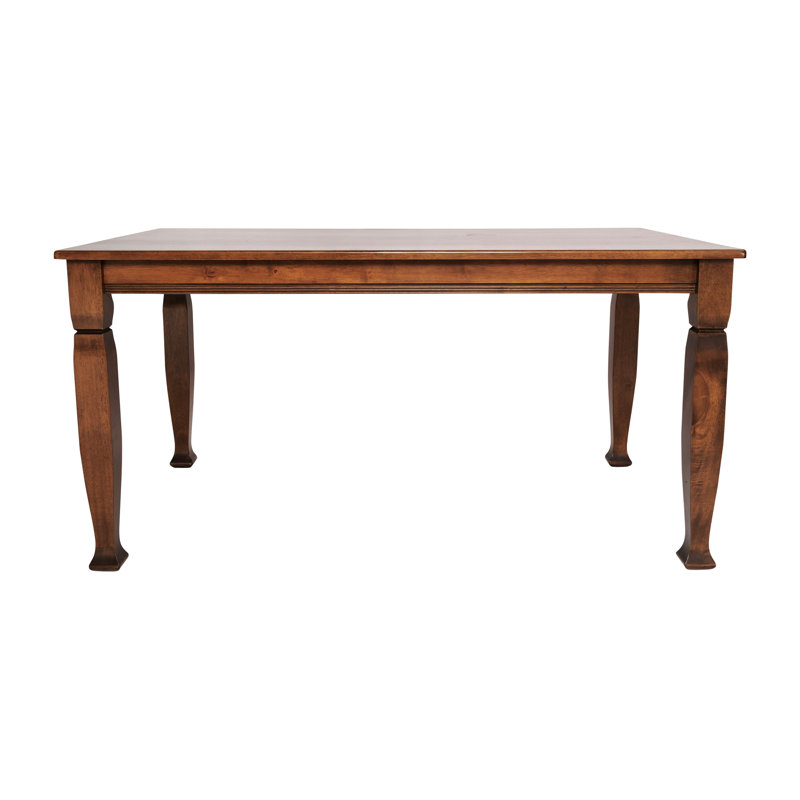 Walnut Solid Wood Rectangular Dining Table with Turned Legs
