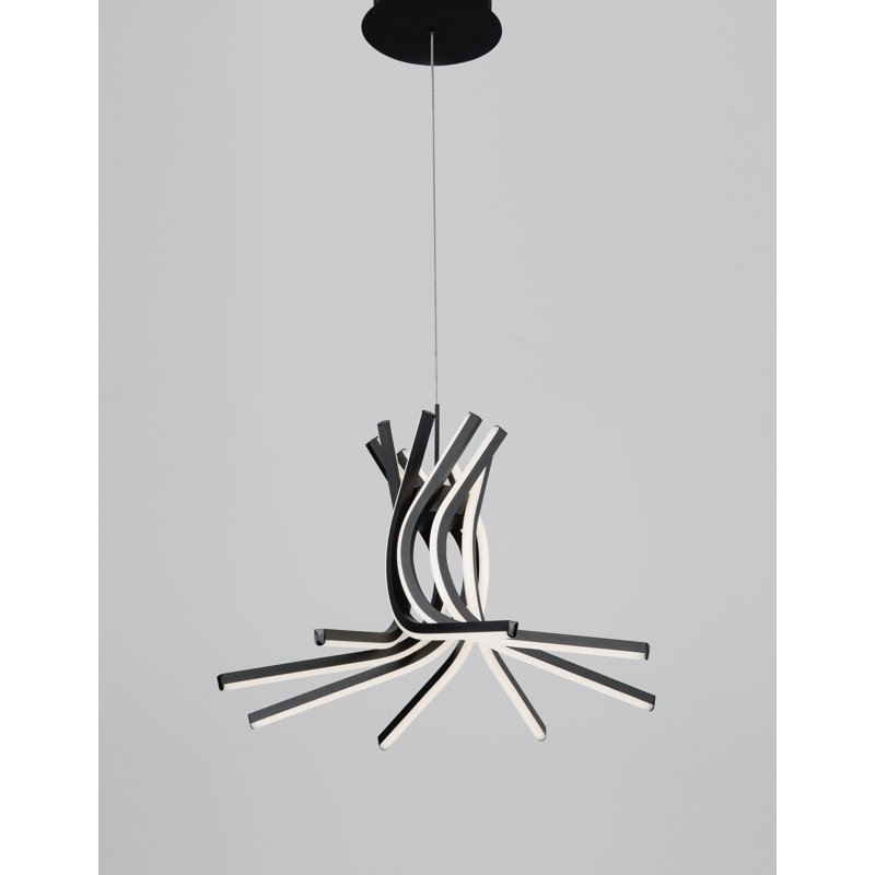 8 - Light Black LED Unique/Statement Pendant, 40cm H x 50cm W x 50cm D