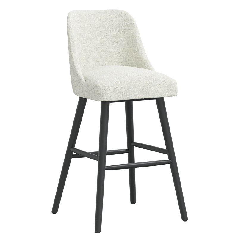 Tabouret Gallie, Noir, Tabouret de bar (siège d'une hauteur de 31 po), Boucle neige classique