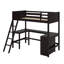 Lit mezzanine simple avec tablettes et bureau-901652599