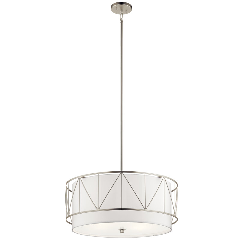 Lustre cylindrique à 1 lumière Birkleigh, Nickel satiné