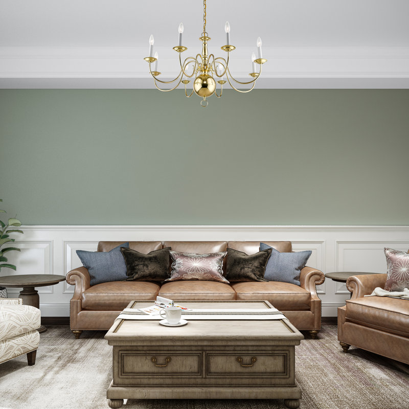 Benedetto 8 - Light Steel Classic / Traditional Chandelier, Polished Brass