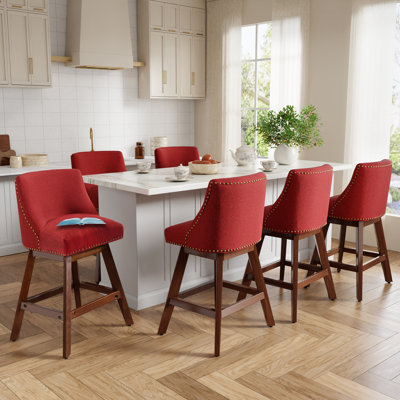 Tabourets de bar pivotants en tissu (lot de 6)