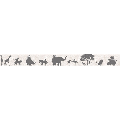 Peek-A-Boo Safari 15' x 6.75" Wildlife Border Wallpaper