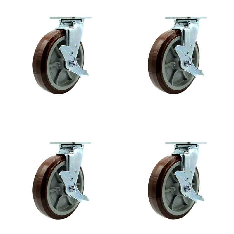 4 Piece Polyurethane Caster Set