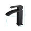 Robinet cascade à poignée simple pour salle de bain - Noir mat, bec rectangulaire, acier inoxydable, contrôle facile du robinet noir, fait d'acier