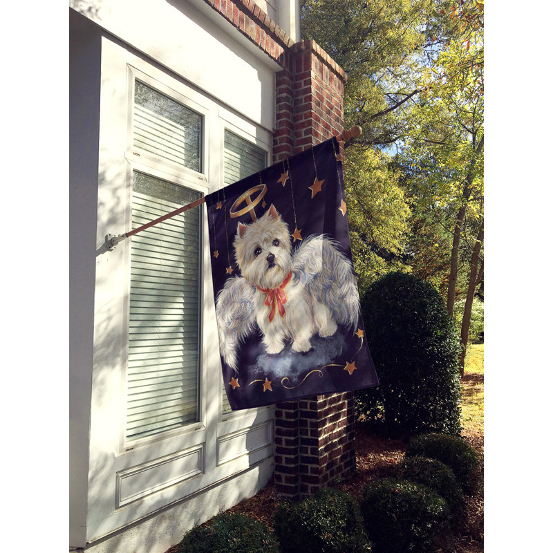 Drapeau de maison Hvidovre Sheltie Halloween en polyester à 2 faces 3 x 2 pi, Westie ange de Noël