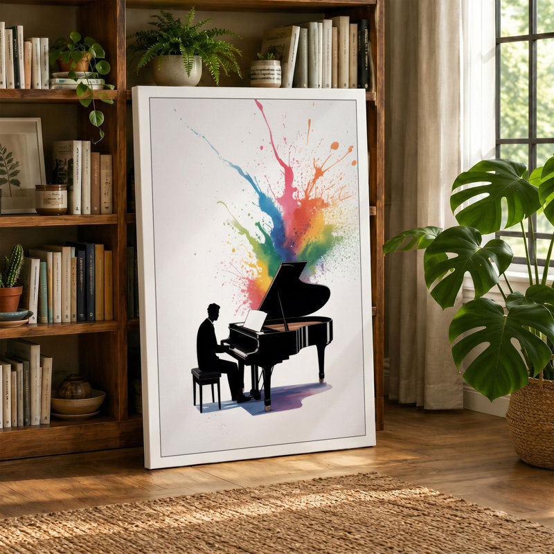 Music in Colour Modern - Wrapped Canvas, Cream Border, 24x16 - 61.0 x 40.6 cm